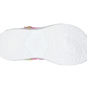 Sandale copii fete cu LED din textil Skechers, Roz – 302682
