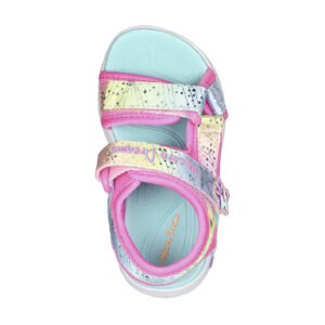 Sandale copii fete cu LED din textil Skechers, Roz – 302682