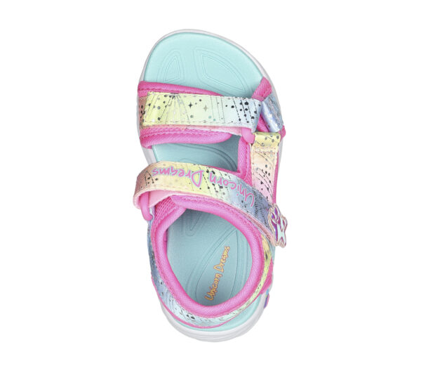 Sandale copii fete cu LED din textil Skechers, Roz – 302682