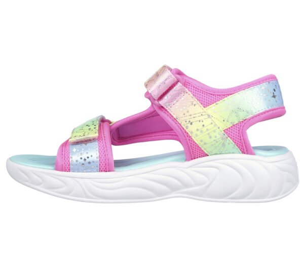 Sandale copii fete cu LED din textil Skechers, Roz – 302682