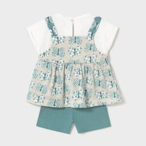 Set de bluza si pantaloni scurti pentru fete Mayoral, Albastru – 1229-082