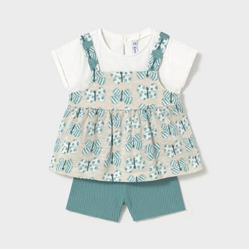 Set de bluza si pantaloni scurti pentru fete Mayoral, Albastru – 1229-082
