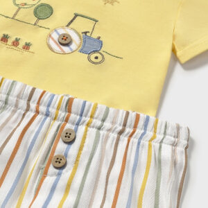 Set de tricou si pantaloni scurti pentru baieti Mayoral, Galben – 1202-36
