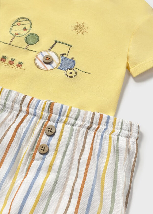 Set de tricou si pantaloni scurti pentru baieti Mayoral, Galben – 1202-36