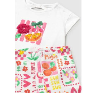 Set din 3 piese pentru fete Mayoral, Alb-Fucsia – 1752-10
