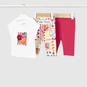 Set din 3 piese pentru fete Mayoral, Alb-Fucsia – 1752-10