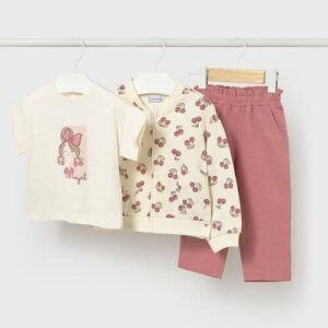 Set 3 piese cu imprimeu pentru fete Mayoral, Blush – 1830-37