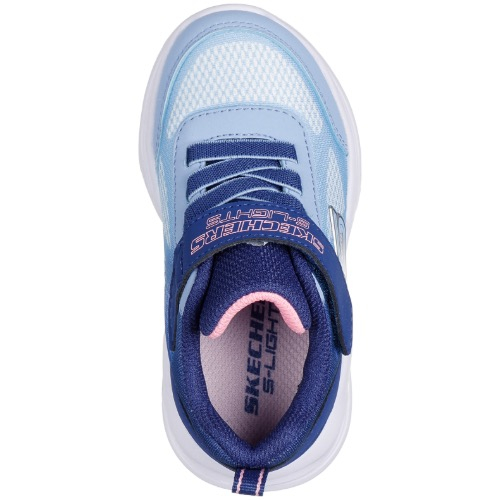 Pantofi copii fete cu LED din textil Skechers, Albastru – 303714-NVLBNAVY