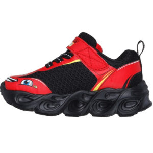 Pantofi copii baieti cu LED din textil Skechers, Rosu – 402306N-RDBKRED
