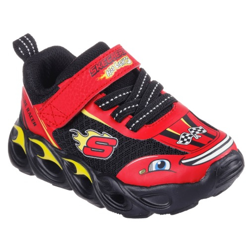 Pantofi copii baieti cu LED din textil Skechers, Rosu – 402306N-RDBKRED