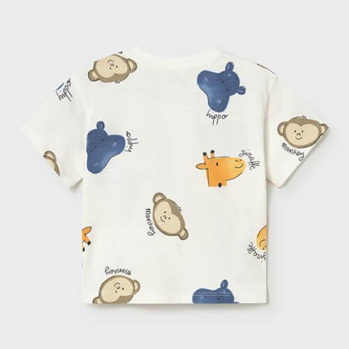 Tricou din bumbac pentru baieti Mayoral, Alb – 1014-94