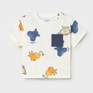 Tricou din bumbac pentru baieti Mayoral, Alb – 1014-94