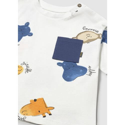 Tricou din bumbac pentru baieti Mayoral, Alb – 1014-94