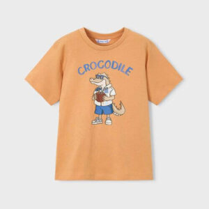 Tricou crocodil pentru baieti Mayoral, Peach – 3062-31