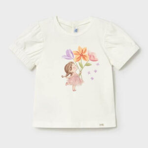 Tricou din bumbac pentru fete Mayoral, Blossom – 1078-18