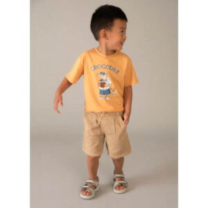 Tricou crocodil pentru baieti Mayoral, Peach – 3062-31