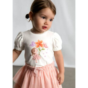 Tricou din bumbac pentru fete Mayoral, Blossom – 1078-18