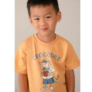 Tricou crocodil pentru baieti Mayoral, Peach – 3062-31
