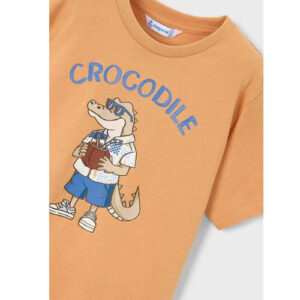Tricou crocodil pentru baieti Mayoral, Peach – 3062-31