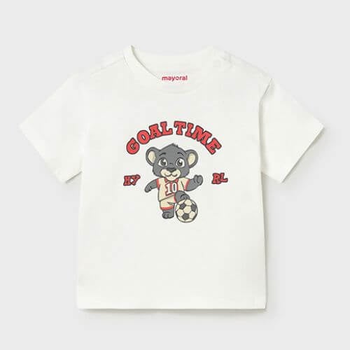 Tricou din bumbac pentru baieti Mayoral, Cream – 1007-78