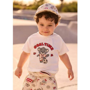 Tricou din bumbac pentru baieti Mayoral, Cream – 1007-78