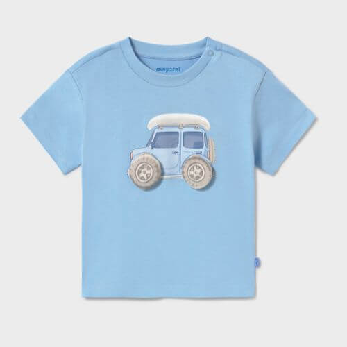 Tricou din bumbac pentru baieti Mayoral, Sky Blue – 1011-89 Tricou din bumbac pentru baieti Mayoral, Sky Blue – 1011-89