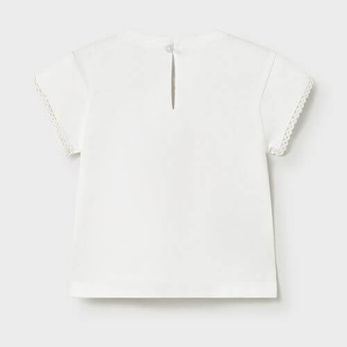Tricou din bumbac pentru fete Mayoral, Alb – 1079-90