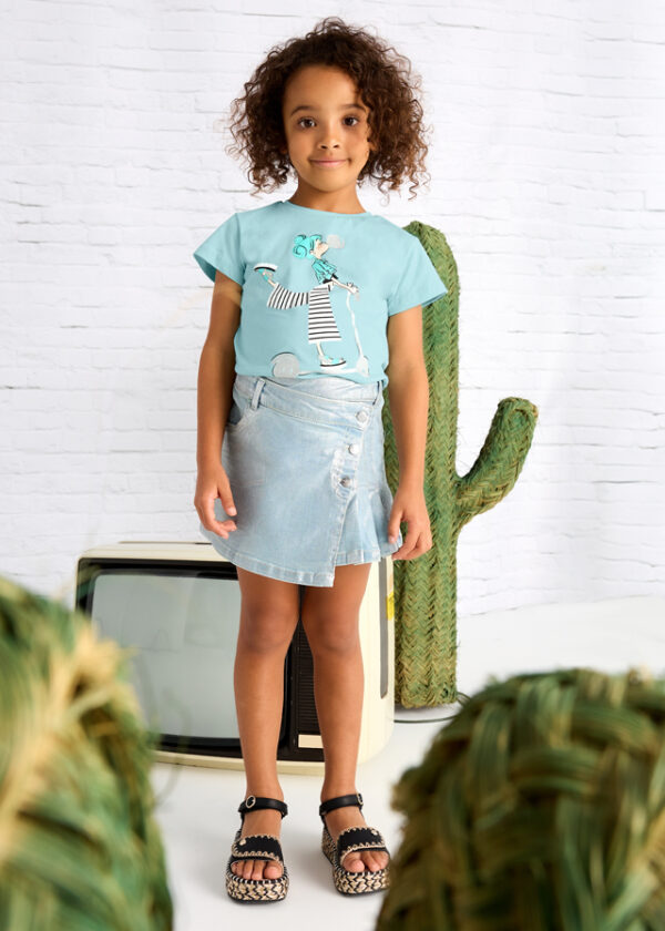 Tricou din bumbac pentru fete Mayoral, Albastru – 3014-031