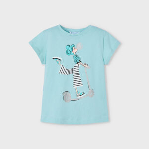 Tricou din bumbac pentru fete Mayoral, Albastru – 3014-031