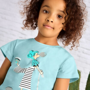 Tricou din bumbac pentru fete Mayoral, Albastru – 3014-031