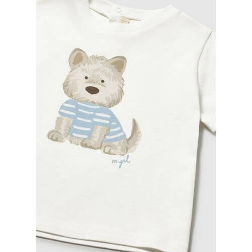 Tricou din bumbac pentru fete Mayoral, Alb – 1001-72