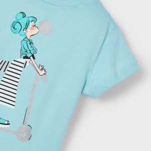 Tricou din bumbac pentru fete Mayoral, Albastru – 3014-031