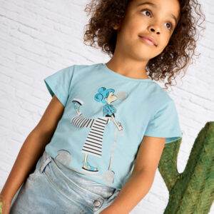 Tricou din bumbac pentru fete Mayoral, Albastru – 3014-031