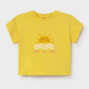 Tricou din bumbac pentru fete Mayoral, Galben – 1085-20