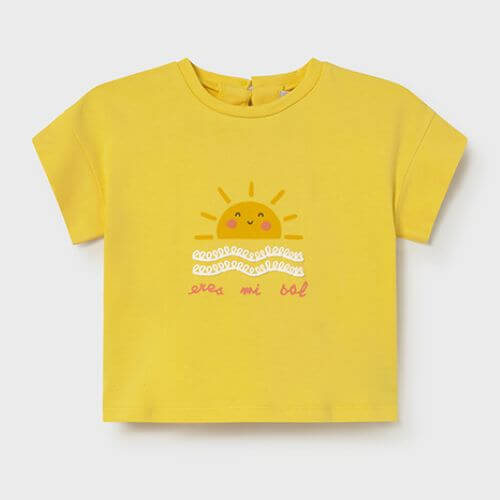 Tricou din bumbac pentru fete Mayoral, Galben – 1085-20 Tricou din bumbac pentru fete Mayoral, Galben – 1085-20
