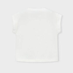 Tricou din bumbac pentru fete Mayoral, Alb – 3005-75
