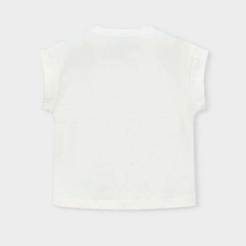 Tricou din bumbac pentru fete Mayoral, Alb – 3005-75