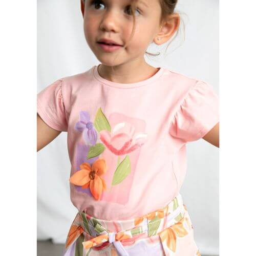 Tricou din bumbac pentru fete Mayoral, Blossom – 3007-83