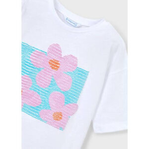 Tricou din bumbac pentru fete Mayoral, Alb – 3016-25
