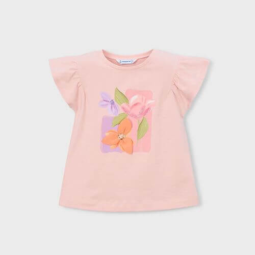 Tricou din bumbac pentru fete Mayoral, Blossom – 3007-83 Tricou din bumbac pentru fete Mayoral, Blossom – 3007-83