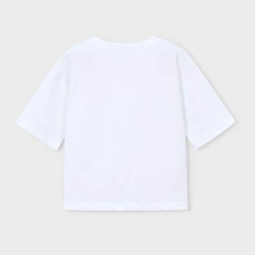 Tricou din bumbac pentru fete Mayoral, Alb – 3016-25