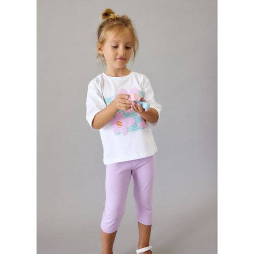 Tricou din bumbac pentru fete Mayoral, Alb – 3016-25
