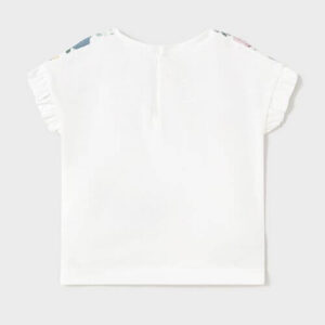 Tricou din bumbac pentru fete Mayoral, Alb – 1048-066