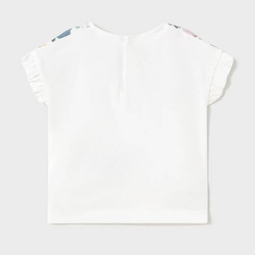 Tricou din bumbac pentru fete Mayoral, Alb – 1048-066