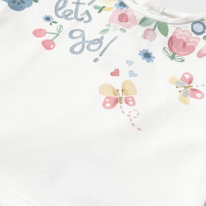Tricou din bumbac pentru fete Mayoral, Alb – 1048-066