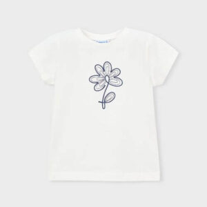 Tricou din bumbac pentru fete Mayoral, Alb – 174-57