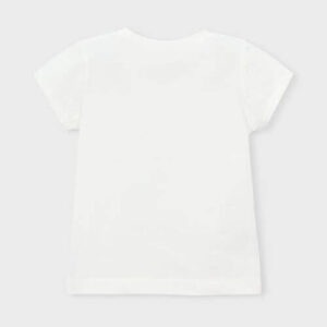 Tricou din bumbac pentru fete Mayoral, Alb – 174-57