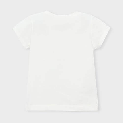 Tricou din bumbac pentru fete Mayoral, Alb – 174-57