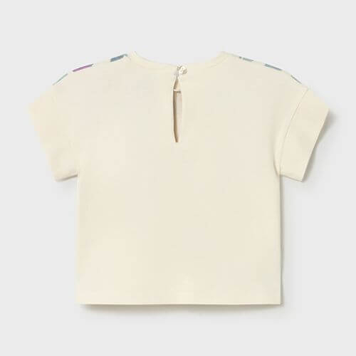 Tricou din bumbac pentru fete Mayoral, Alb – 1085-21