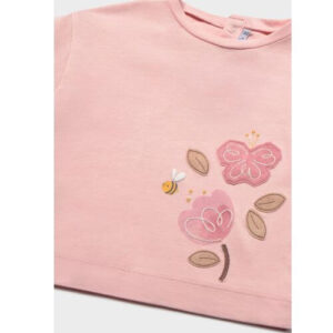 Tricou maneca lunga din bumbac pentru fete Mayoral, Peony – 1088-32